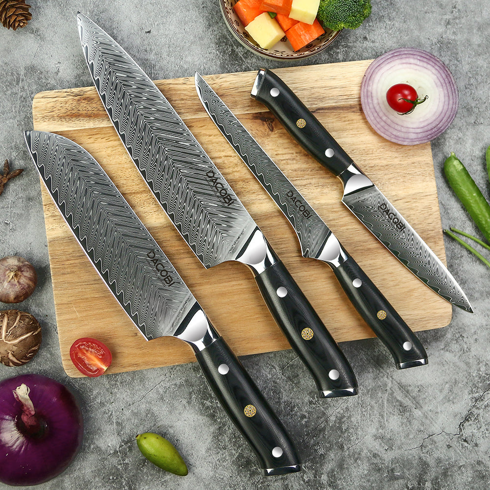Set de cuțite profesionale, oțel de damasc, D6 - DACOBI.ro