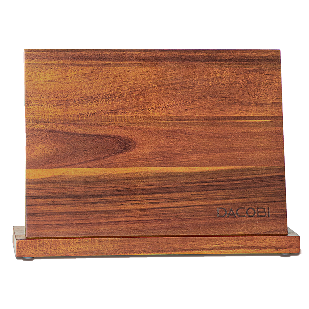Suport Magnetic Vertical pentru Cuțite 30×20 cm | Lemn Acacia