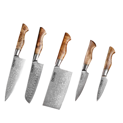 Set de cuțite profesionale, oțel de damasc, D7 - DACOBI.ro