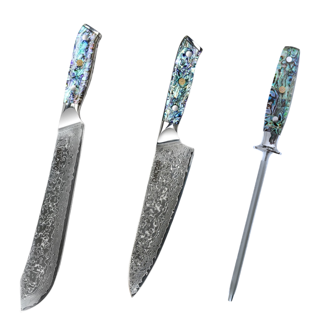 Set de cuțite profesionale, oțel de damasc, D19