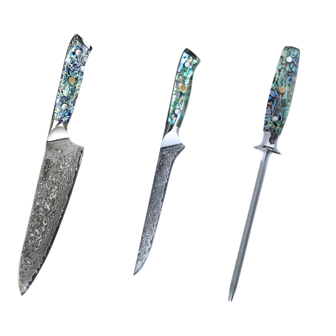 Set de cuțite profesionale, oțel de damasc, D21