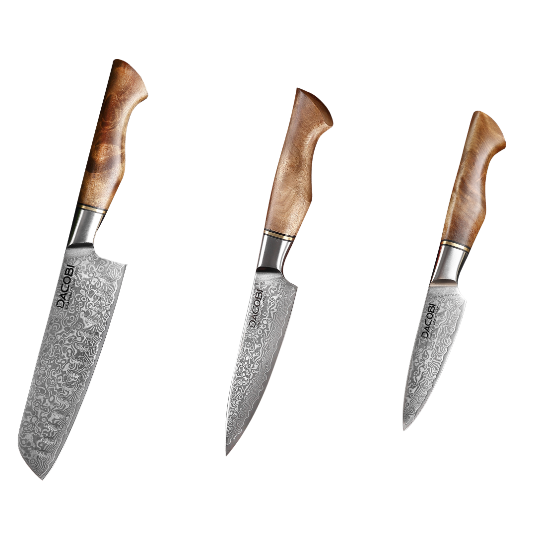 Set de cuțite profesionale, oțel de damasc, D26