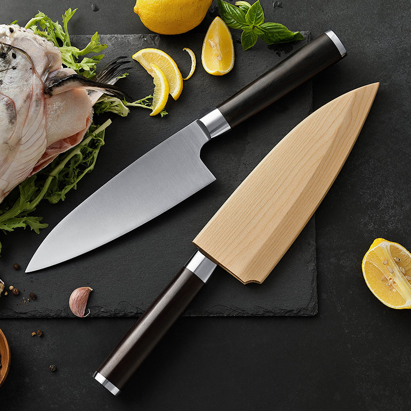 Cuțit Deba pentru pește, mâner lemn abanos, 18 cm (C65)