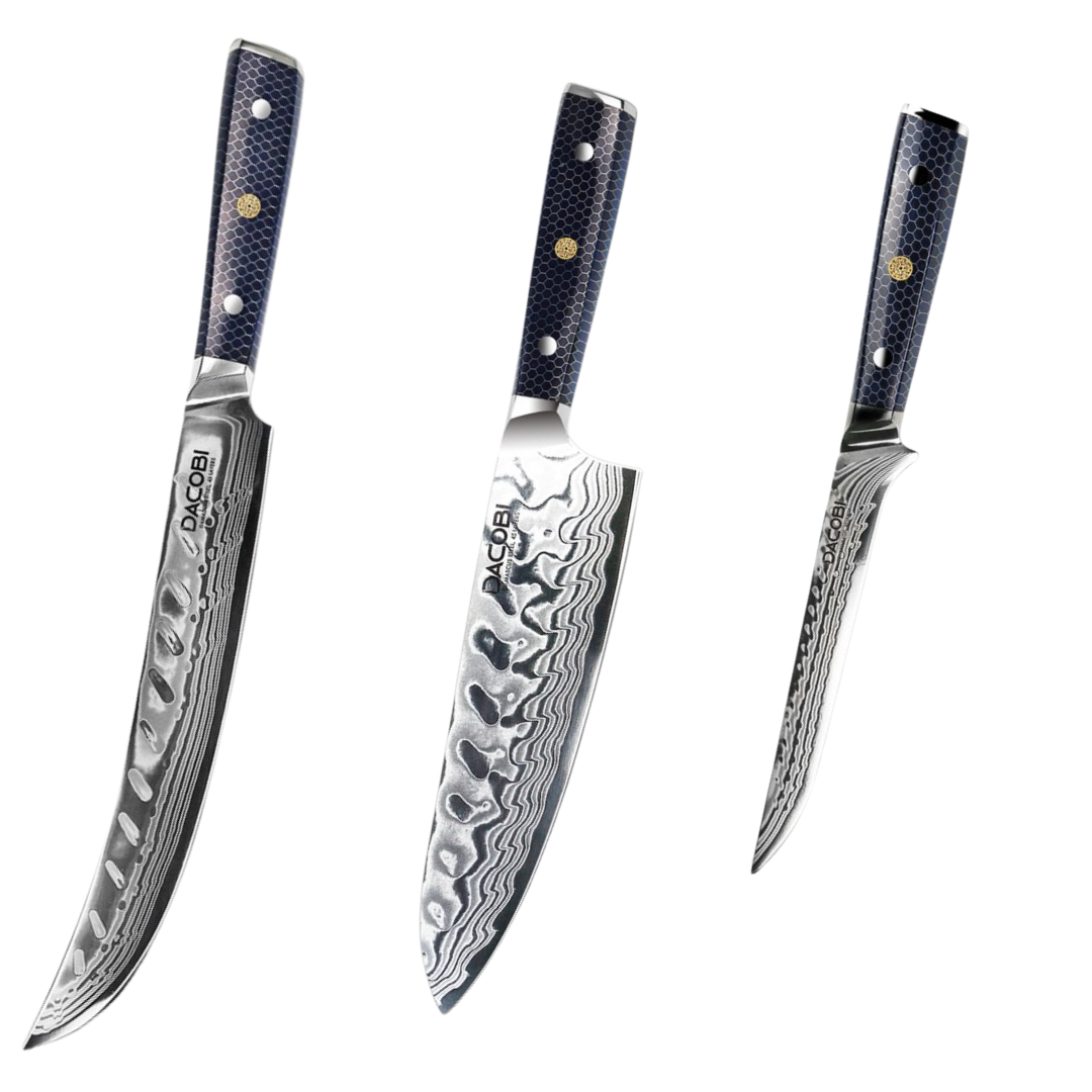 Set de cuțite profesionale, oțel de damasc, D41