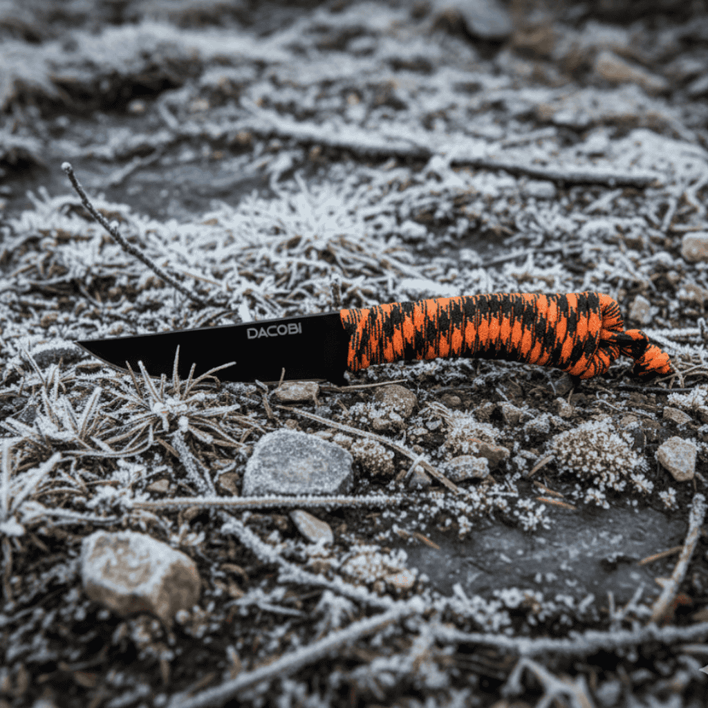 Cuțit Capra Neagră, mâner paracord, oțel D2