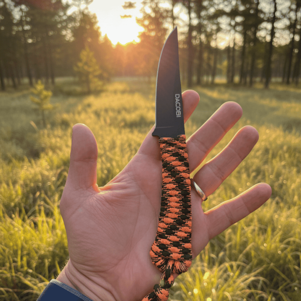 Cuțit Capra Neagră, mâner paracord, oțel D2