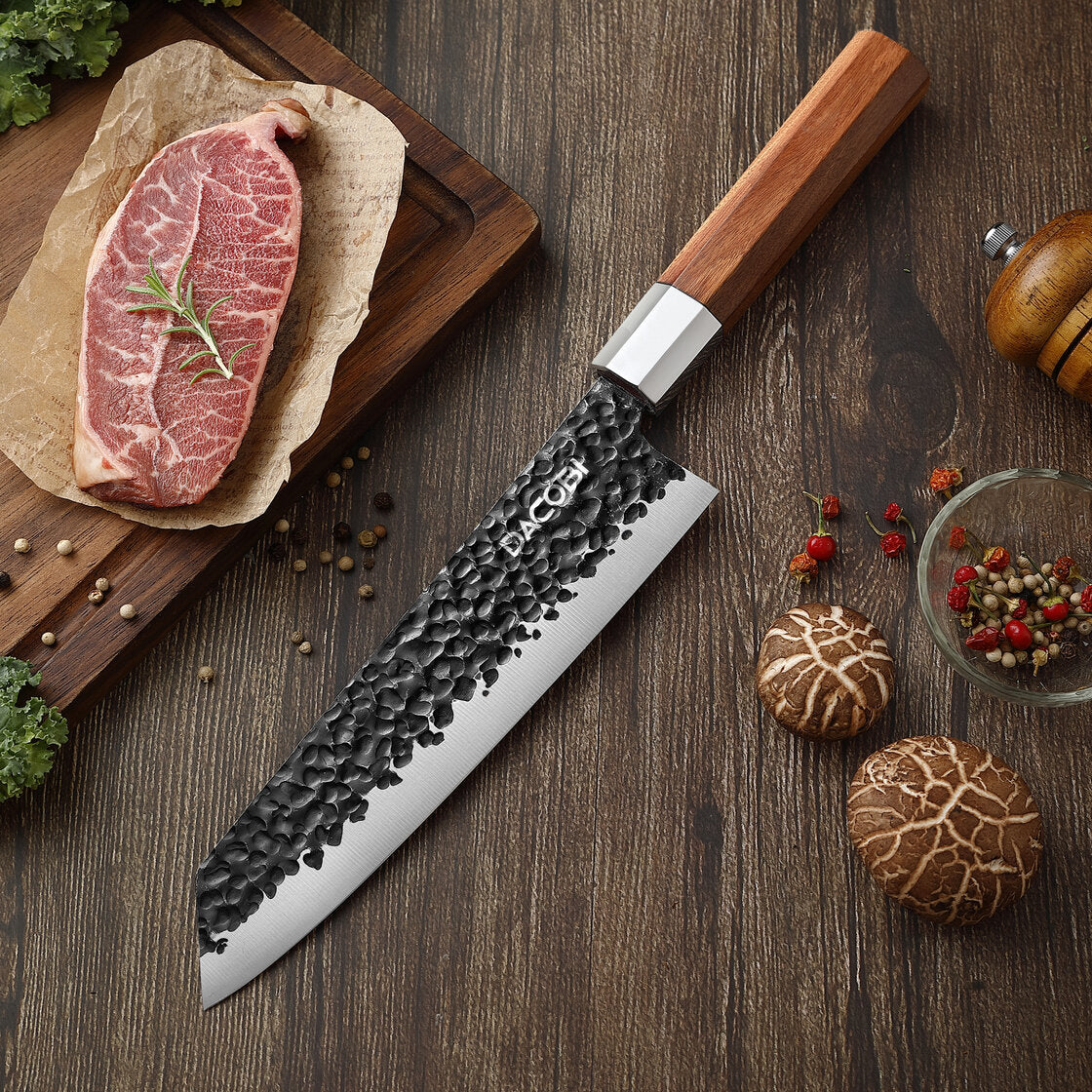 Cuțit Kiritsuke, oțel inoxidabil, mâner lemn, 20 cm (C42) - DACOBI.ro