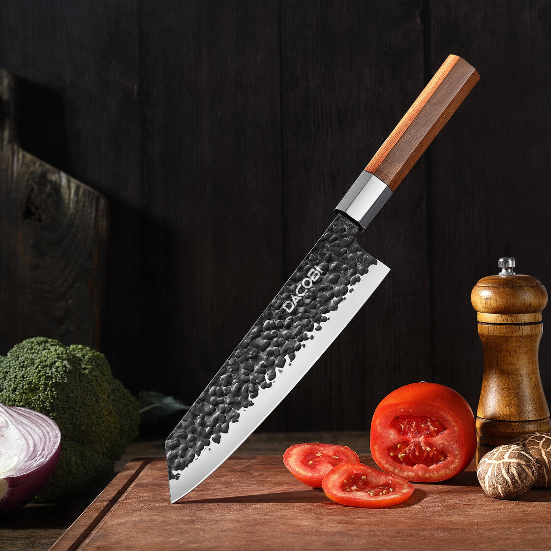 Cuțit Kiritsuke C42 20 cm | Oțel Forjat, Mâner Octogonal Lemn de