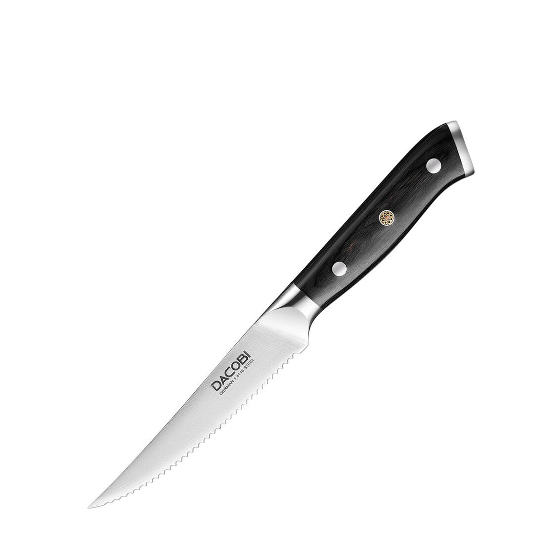 Cuțit pentru steak oțel german, mâner lemn pakka, 11 cm (C51) - DACOBI.ro