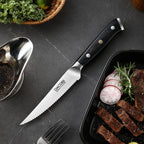 Cuțit pentru steak oțel german, mâner lemn pakka, 11 cm (C51) - DACOBI.ro