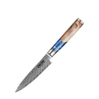 Cuțit universal oțel damasc, mâner albastru compozit, 13 cm (C5) - DACOBI.ro