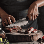 Cuțitul bucătarului, mâner ergonomic stejar alb, oțel damasc, 22 cm (C61)