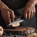 Cuțit universal cu mâner de stejar alb, oțel damasc, 14 cm (C63)