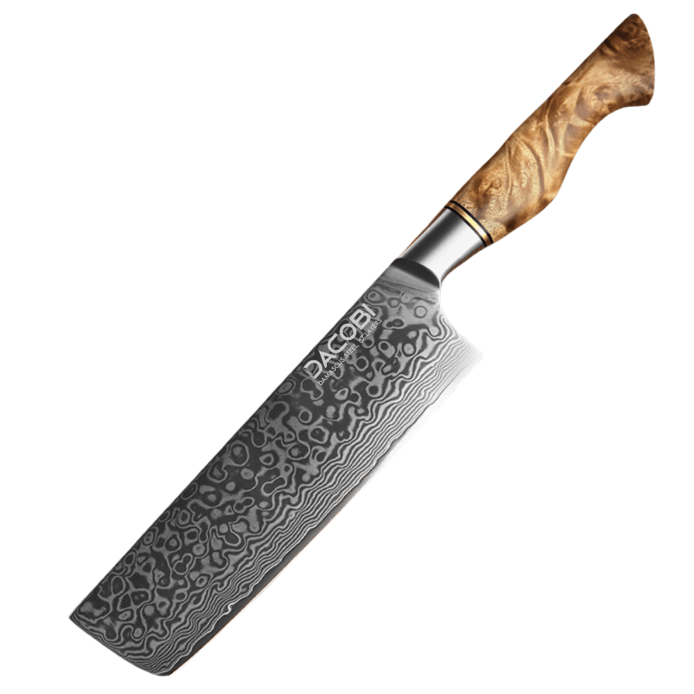 Cuțit Profesional Nakiri, oțel damasc, mâner lemn sycamore, 18 cm (C64)