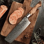 Cuțit Profesional Nakiri, oțel damasc, mâner lemn sycamore, 18 cm (C64)