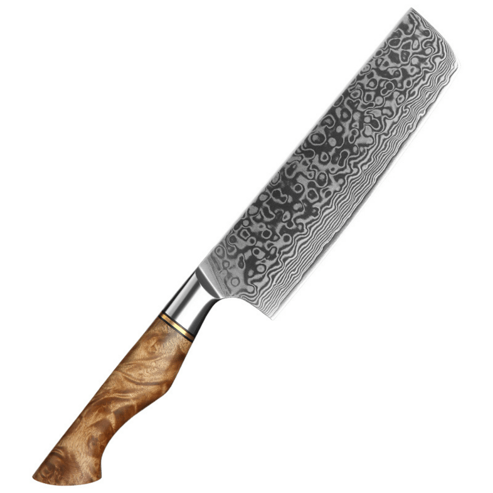 Cuțit Profesional Nakiri, oțel damasc, mâner lemn sycamore, 18 cm (C64)