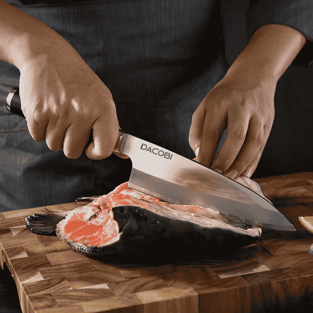 Cuțit Deba pentru pește, mâner lemn abanos, 18 cm (C65)