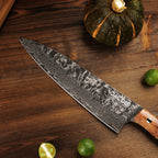 Cuțitul bucătarului, mâner ergonomic, oțel damasc, 22 cm (C67)