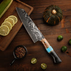 Cuțit profesional Kiritsuke, oțel damasc, mâner ergonomic, 20 cm (C68)