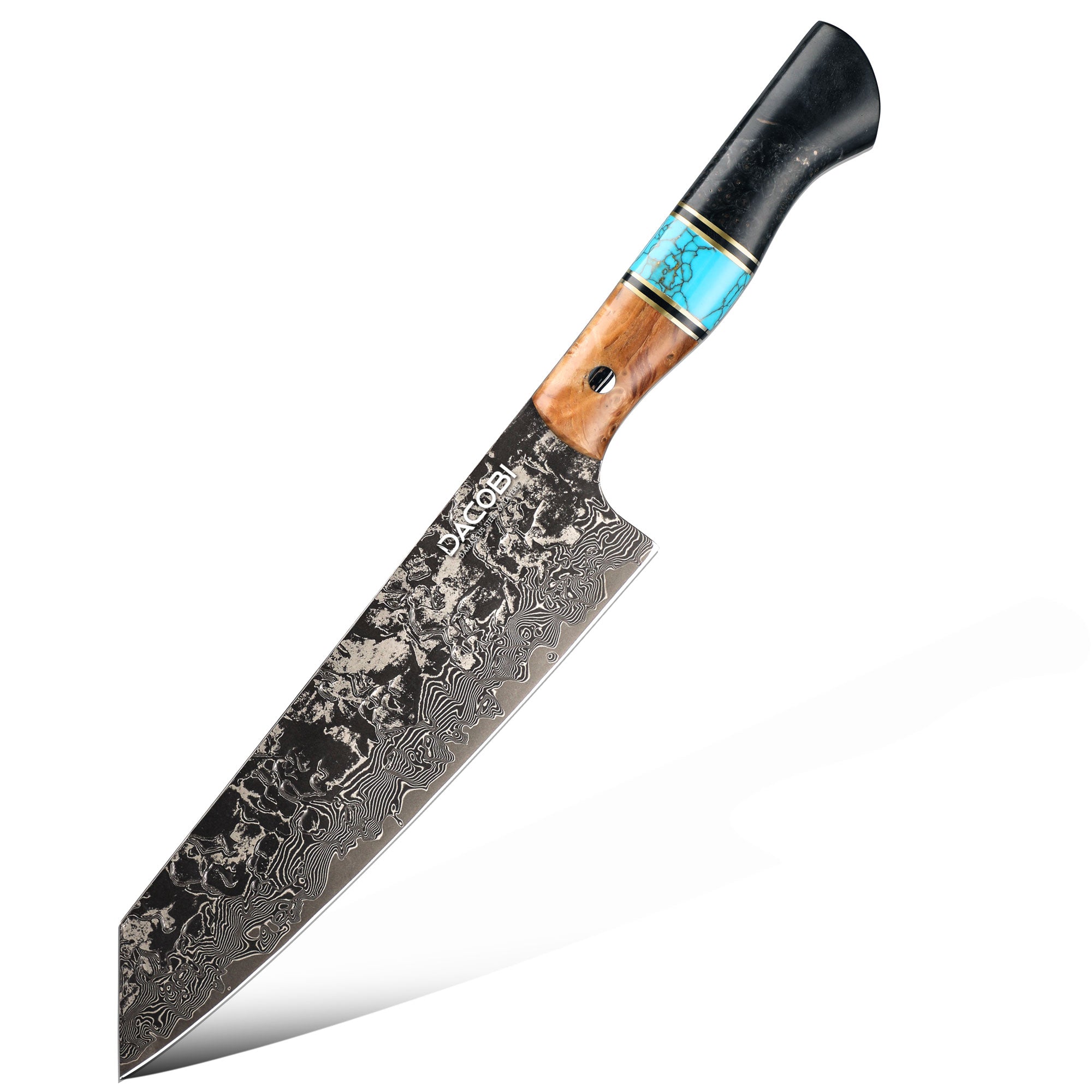 Cuțit profesional Kiritsuke, oțel damasc, mâner ergonomic, 20 cm (C68)