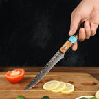 Cuțit pentru filetat oțel damasc, 15.5 cm (C69)
