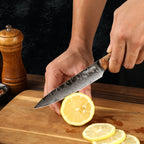 Cuțit universal cu mâner de arțar stabilizat, oțel damasc, 12.8 cm (C70)