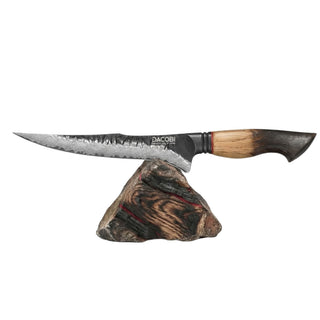 Cuțit pentru filetat oțel damasc, mâner stejar, 15.5 cm, C72