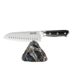 Cuțit Santoku, oțel german, mâner lemn pakka, 18 cm, (C7) - DACOBI.ro