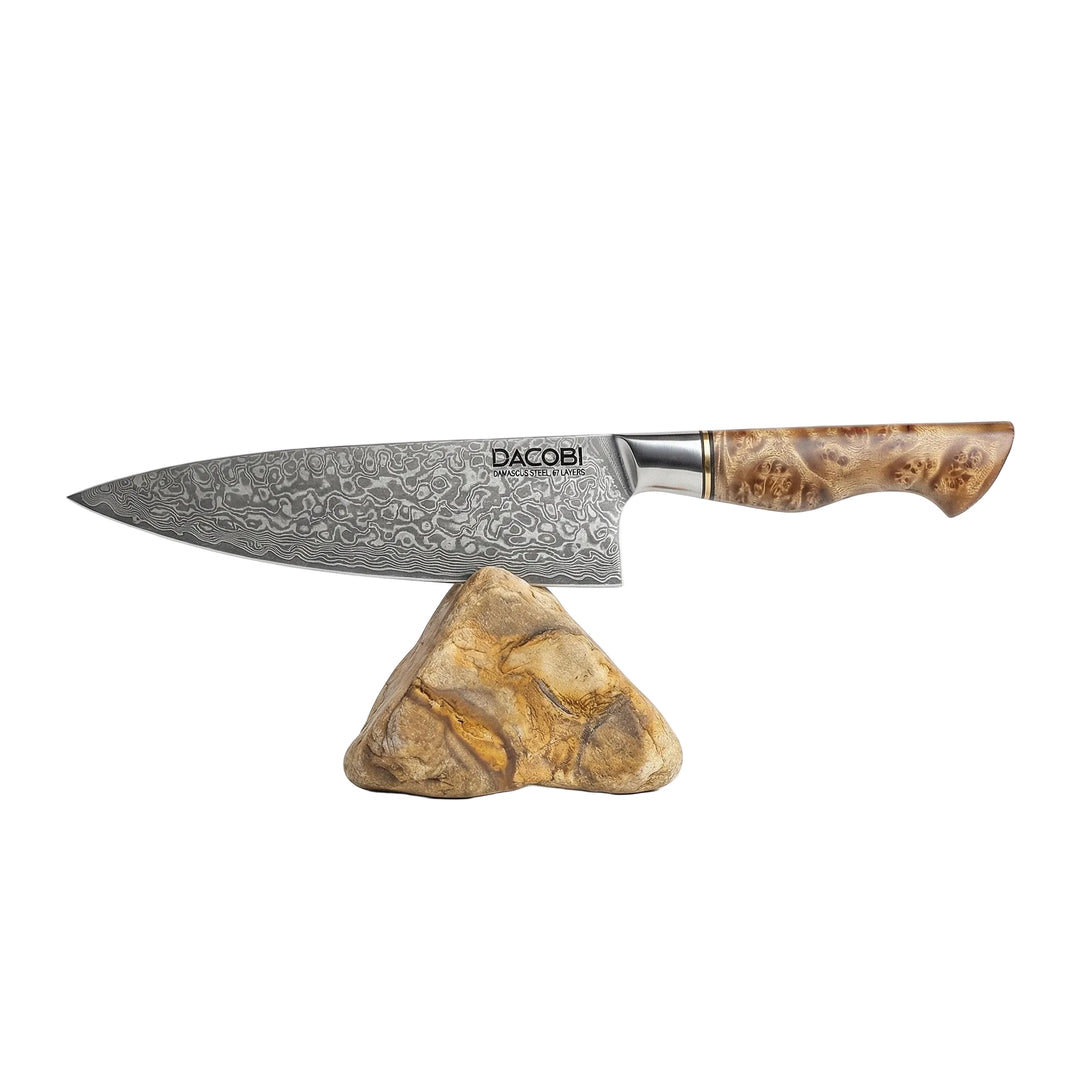 Cuțitul bucătarului, mâner ergonomic din lemn Sycamore, oțel damasc, 21 cm (C35)