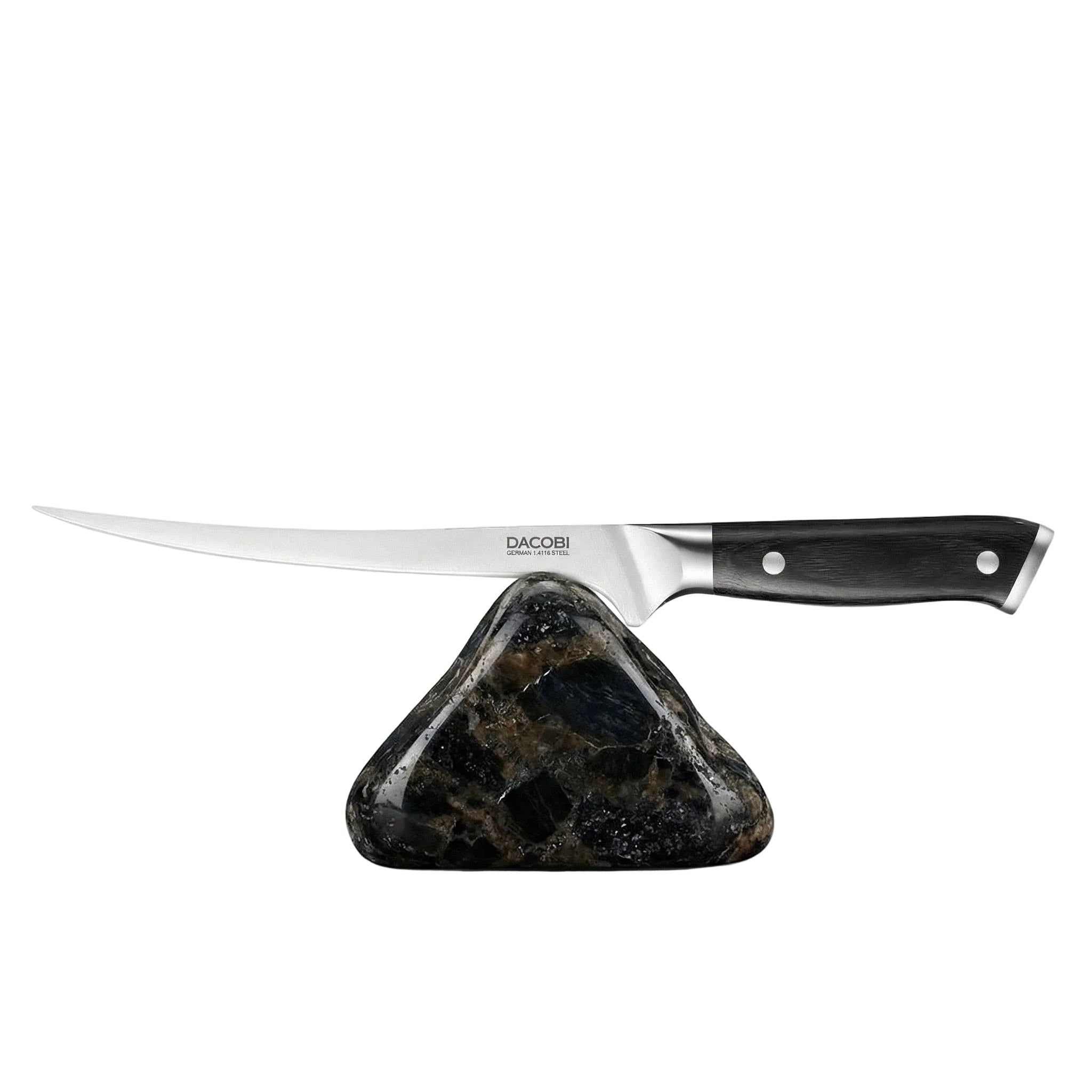 Cuțit de filetat, pentru filetat pește, lamă flexibilă, oțel german, mâner lemn pakka 20 cm (C10)