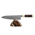 Cuțitul bucătarului, mâner octogonal lemn de tradafir, oțel damasc, 22.9 cm (C11)