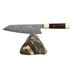 Cuțit Kiritsuke, cuțit profesional, mâner lemn trandafir, Kiritsuke oțel damasc, 20.5 cm (C13)