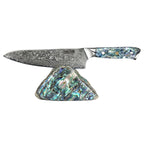 Cuțitul bucătarului, pentru bucătar profesionist, oțel damasc, mâner rășină, 21 cm (C19)