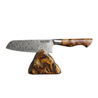 Cuțit Santoku, mâner ergonomic Sycamore Wood, oțel damasc, 18 cm (C33)