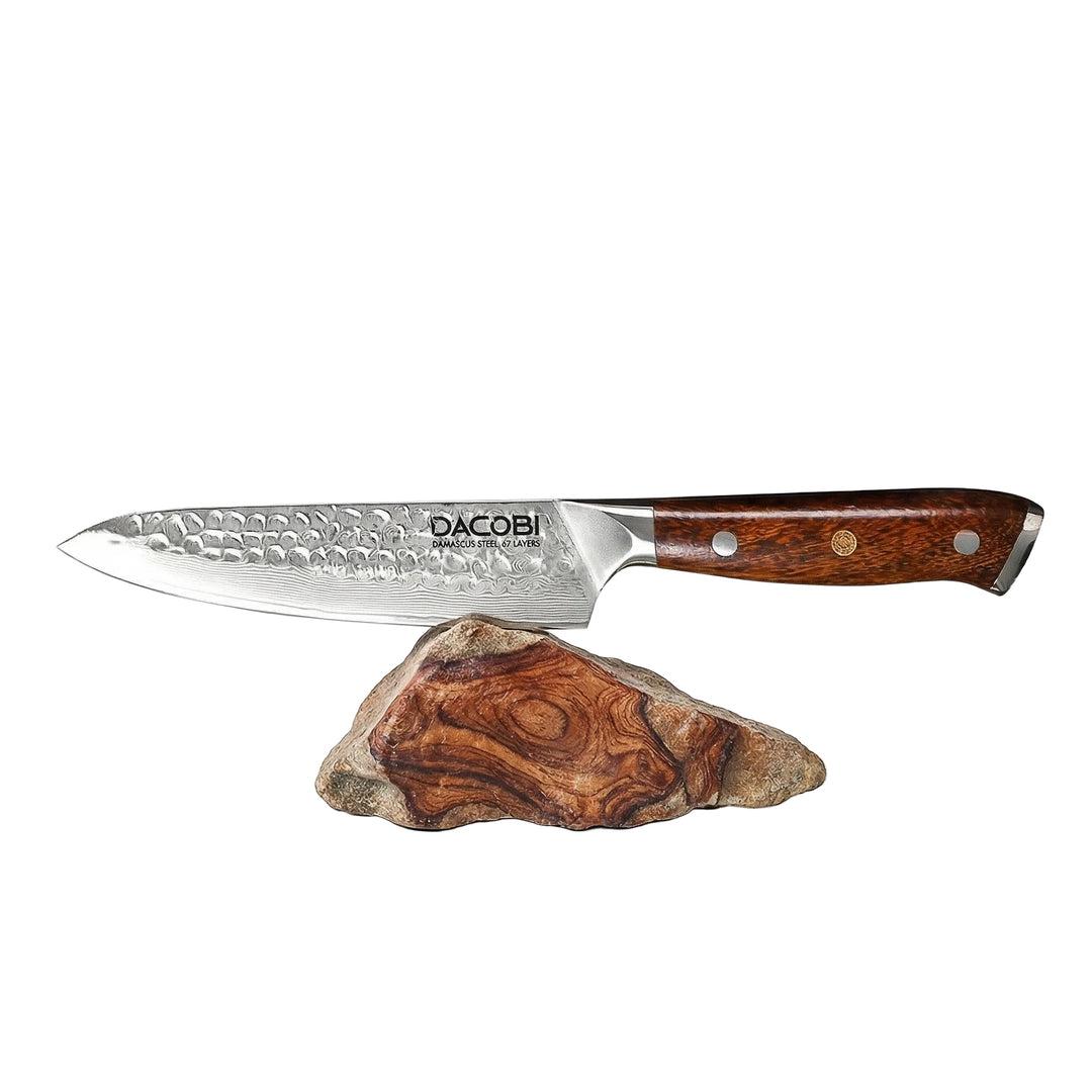 Cuțit de bucătărie universal, damasc, mâner lemn desert ironwood, 13 cm (C37)