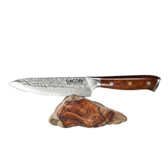Cuțit de bucătărie universal, damasc, mâner lemn desert ironwood, 13 cm (C37) - DACOBI.ro