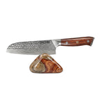 Cuțit Santoku profesional, mâner lemn desert ironwood, 18 cm (C39)