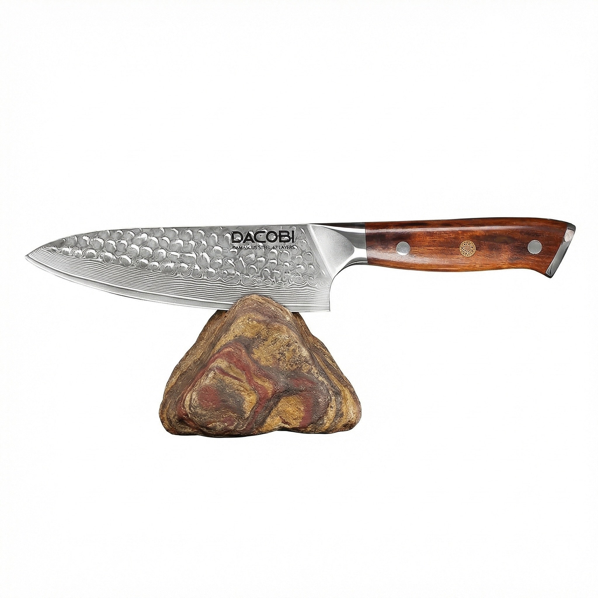 Cuțitul bucătarului, oțel damasc, mâner lemn desert ironwood, 16.5 cm (C41)