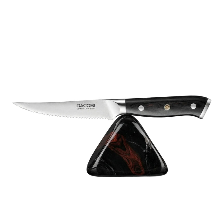 Cuțit pentru steak oțel german, mâner lemn pakka, 11 cm (C51)