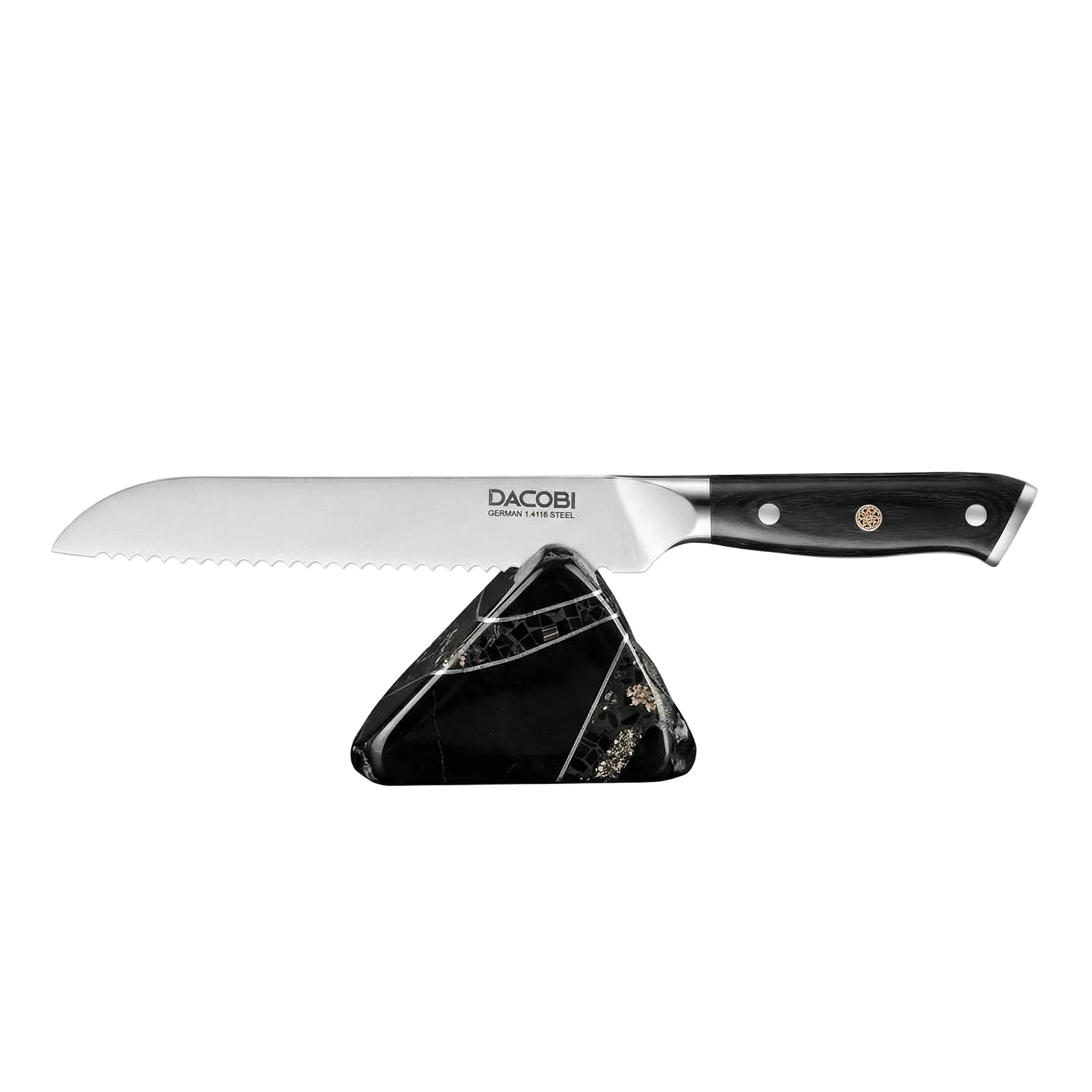 Cuțit pentru pâine oțel german, mâner lemn pakka, 20 cm (C52)