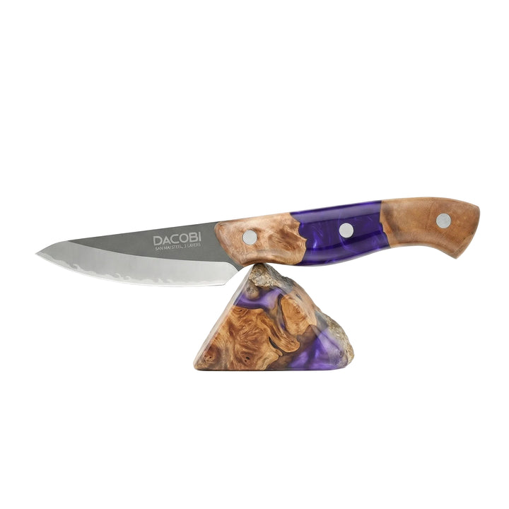 Cuțit pentru decojit, San Mai, mâner rășină colorată, 9 cm, (C58)