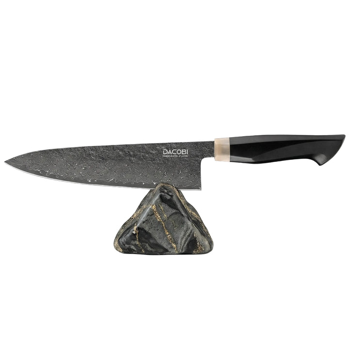 Cuțitul bucătarului, mâner ergonomic din lemn abanos, oțel damasc, 20 cm (C59)