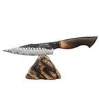 Cuțit universal cu mâner de stejar alb, oțel damasc, 14 cm (C63)