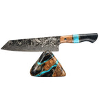 Cuțit profesional Kiritsuke, oțel damasc, mâner ergonomic, 20 cm (C68)