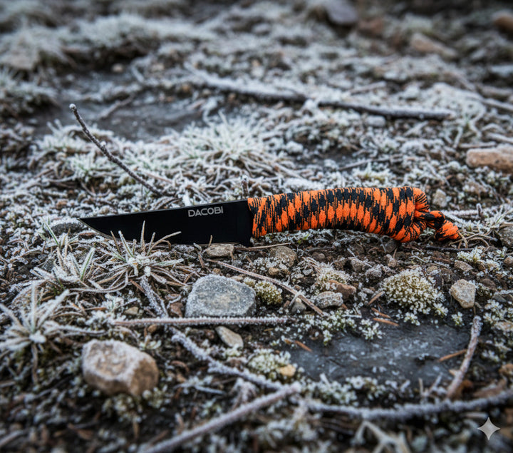 Cuțit Capra Neagră, mâner paracord, oțel D2