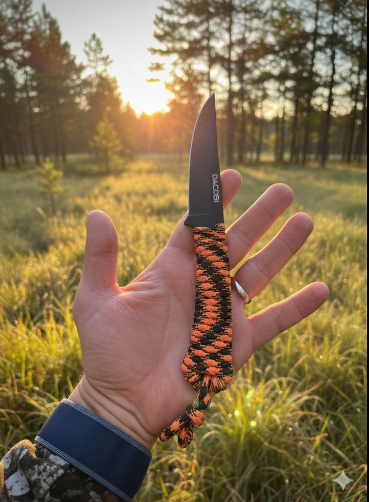 Cuțit Capra Neagră, mâner paracord, oțel D2