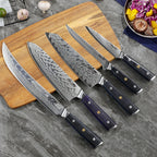 Set de cuțite profesionale, oțel de damasc, D2 - DACOBI.ro