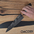 Cuțitul bucătarului, mâner ergonomic, oțel damasc, 22 cm (C67)