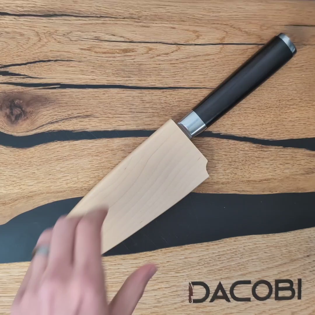 Cuțit Deba pentru pește, mâner lemn abanos, 18 cm (C65)