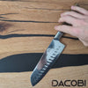 Cuțit Santoku, mâner ergonomic Sycamore Wood, oțel damasc, 18 cm (C33)